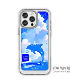 Alternative view of AN001｜藍色海豚設計手機殼｜活力藍海，清新之選