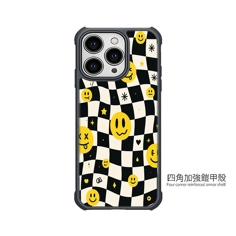 B104|扭曲笑臉棋盤設計手機殼|讓每一面都保持好心情:圖片 4