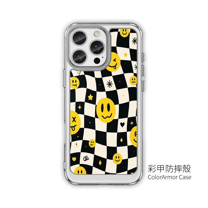 B104|扭曲笑臉棋盤設計手機殼|讓每一面都保持好心情:圖片 5