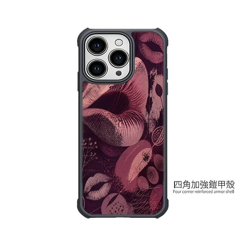 G023|復古唇印花卉拼貼設計手機殼|一殼多用,吸睛又好站:圖片 4