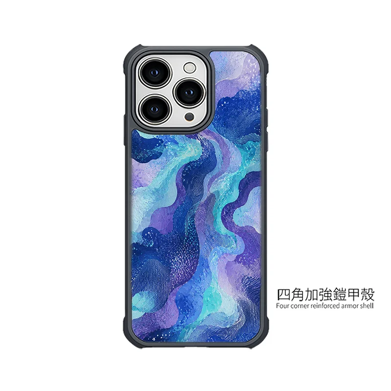M137|藍紫流彩設計手機殼|磁吸支架一殼多用:圖片 4