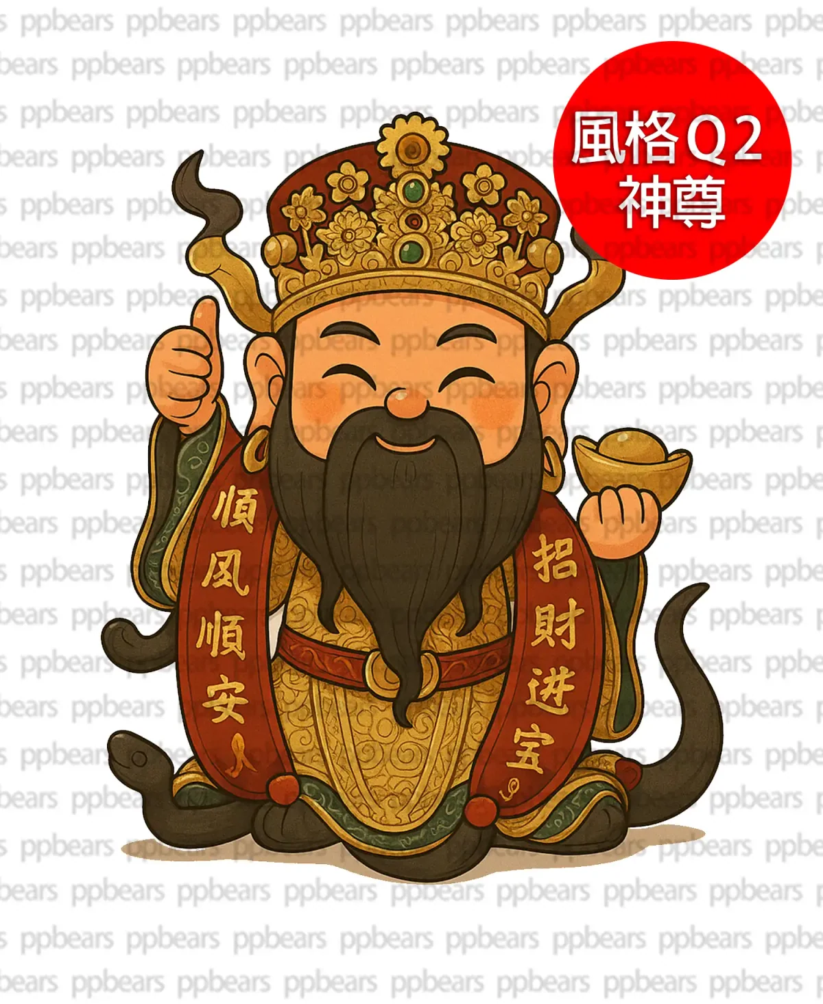 似顏繪-神明Q版神明卡通化可愛似顏繪風格 GQ2-神尊