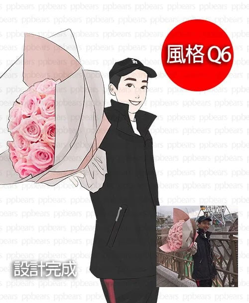 似顏繪-照片卡通化Q版可愛風格 Q6
