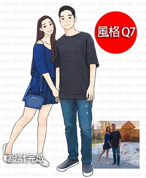 似顏繪-照片卡通化Q版可愛風格 Q7