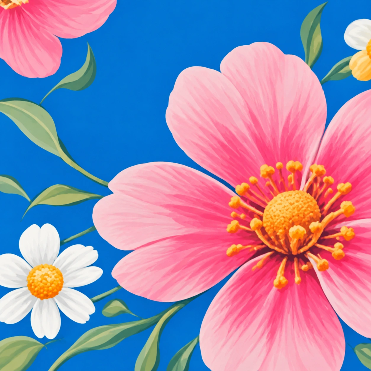 透明紋理展示用彩色花卉底圖